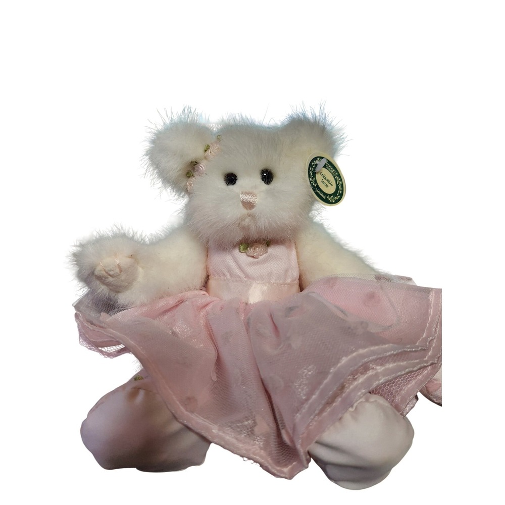 Bearington Collection White Ballerina Teddy Bear Pink Tutu Limited Collectible